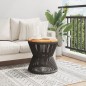 vidaXL Couchtisch mit Drahtgestell Schwarz Ø 45x44 cm Akazienholz vidaXL Couchtisch mit Drahtgestell Schwarz Ø 45x44 cm Akazienholz