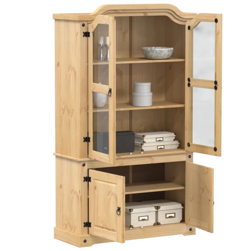vidaXL Vitrine Corona 103,5x42x180 cm Massivholz Kiefer vidaXL Vitrine Corona 103,5x42x180 cm Massivholz Kiefer