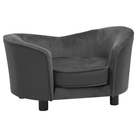 vidaXL Hundesofa Dunkelgrau 69x49x40 cm Plüsch und Kunstleder