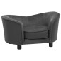 vidaXL Hundesofa Dunkelgrau 69x49x40 cm Plüsch und Kunstleder vidaXL Hundesofa Dunkelgrau 69x49x40 cm Plüsch und Kunstleder