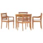 vidaXL 5-tlg. Garten-Essgruppe mit Weißen Kissen Massivholz Teak vidaXL 5-tlg. Garten-Essgruppe mit Weißen Kissen Massivholz Teak