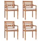 vidaXL 5-tlg. Garten-Essgruppe mit Weißen Kissen Massivholz Teak vidaXL 5-tlg. Garten-Essgruppe mit Weißen Kissen Massivholz Teak