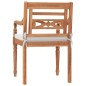 vidaXL 5-tlg. Garten-Essgruppe mit Weißen Kissen Massivholz Teak vidaXL 5-tlg. Garten-Essgruppe mit Weißen Kissen Massivholz Teak