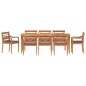 vidaXL 9-tlg. Garten-Essgruppe mit Dunkelgrauen Kissen Massivholz Teak vidaXL 9-tlg. Garten-Essgruppe mit Dunkelgrauen Kissen Massivholz Teak