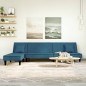 vidaXL Schlafsofa in L-Form Blau 255x140x70 cm Samt vidaXL Schlafsofa in L-Form Blau 255x140x70 cm Samt