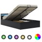 vidaXL Bett mit Bettkasten Hydraulisch LED Kunstleder 140x200 cm vidaXL Bett mit Bettkasten Hydraulisch LED Kunstleder 140x200 cm