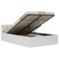 vidaXL Bett mit Bettkasten Hydraulisch LED Weiß Kunstleder 120x200 cm vidaXL Bett mit Bettkasten Hydraulisch LED Weiß Kunstleder 120x200 cm