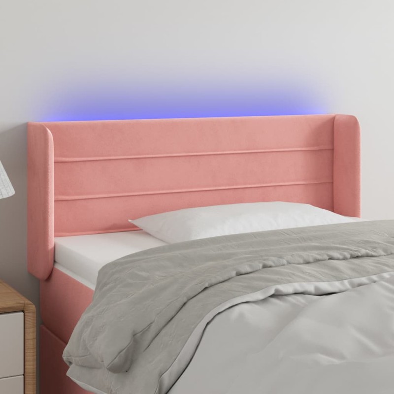 vidaXL LED Kopfteil Rosa 103x16x78/88 cm Samt vidaXL LED Kopfteil Rosa 103x16x78/88 cm Samt