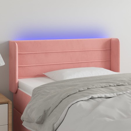 vidaXL LED Kopfteil Rosa 103x16x78/88 cm Samt