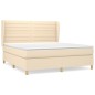 vidaXL Boxspringbett mit Matratze Creme 160x200 cm Stoff vidaXL Boxspringbett mit Matratze Creme 160x200 cm Stoff