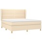 vidaXL Boxspringbett mit Matratze Creme 160x200 cm Stoff vidaXL Boxspringbett mit Matratze Creme 160x200 cm Stoff