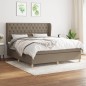 vidaXL Boxspringbett mit Matratze Taupe 160x200 cm Stoff vidaXL Boxspringbett mit Matratze Taupe 160x200 cm Stoff