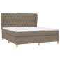 vidaXL Boxspringbett mit Matratze Taupe 160x200 cm Stoff vidaXL Boxspringbett mit Matratze Taupe 160x200 cm Stoff