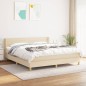 vidaXL Boxspringbett mit Matratze Creme 160x200 cm Stoff vidaXL Boxspringbett mit Matratze Creme 160x200 cm Stoff