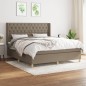 vidaXL Boxspringbett mit Matratze Taupe 160x200 cm Stoff vidaXL Boxspringbett mit Matratze Taupe 160x200 cm Stoff