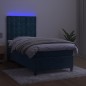 vidaXL Boxspringbett mit Matratze & LED Dunkelblau 90x190 cm Samt vidaXL Boxspringbett mit Matratze & LED Dunkelblau 90x190 cm Samt