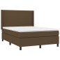 vidaXL Boxspringbett mit Matratze & LED Dunkelbraun 140x200 cm Stoff vidaXL Boxspringbett mit Matratze & LED Dunkelbraun 140x200 cm Stoff