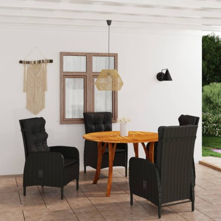 5-tlg. Garten-Essgruppe Schwarz