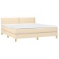vidaXL Boxspringbett mit Matratze Creme 160x200 cm Stoff vidaXL Boxspringbett mit Matratze Creme 160x200 cm Stoff