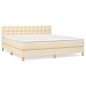 vidaXL Boxspringbett mit Matratze Creme 160x200 cm Stoff vidaXL Boxspringbett mit Matratze Creme 160x200 cm Stoff
