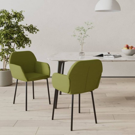 vidaXL Esszimmerstühle 2 Stk. Hellgrün Samt