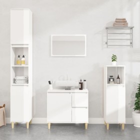 vidaXL Badschrank Hochglanz-Weiß 65x33x60 cm Holzwerkstoff