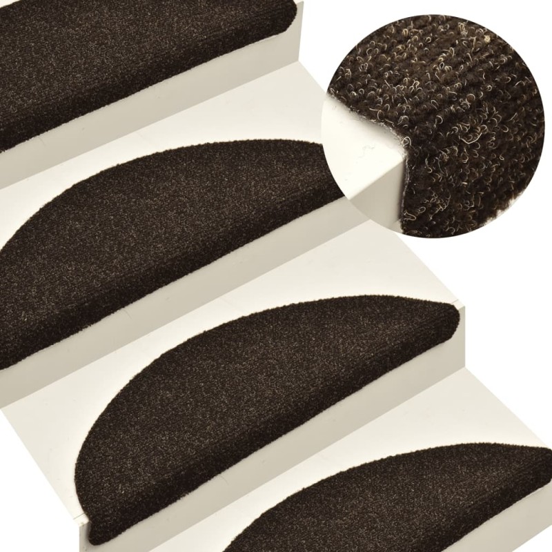 vidaXL Selbstklebende Treppenmatten 10 Stk. Dunkelbraun 65x21x4cm vidaXL Selbstklebende Treppenmatten 10 Stk. Dunkelbraun 65x21x4cm