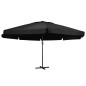 vidaXL Sonnenschirm mit Aluminium-Mast 600 cm Schwarz 
