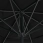 vidaXL Sonnenschirm mit Aluminium-Mast 600 cm Schwarz 