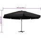 vidaXL Sonnenschirm mit Aluminium-Mast 600 cm Schwarz 