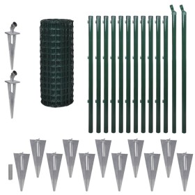 vidaXL Eurozaun Stahl 25 x 1 m Grün