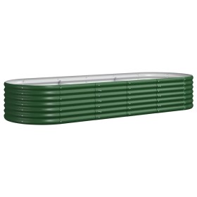 vidaXL Hochbeet Pulverbeschichteter Stahl 224x80x36 cm Grün