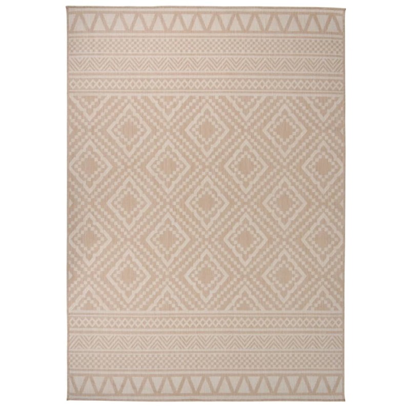 vidaXL Outdoor-Teppich Flachgewebe 140x200 cm Braun Gestreift vidaXL Outdoor-Teppich Flachgewebe 140x200 cm Braun Gestreift