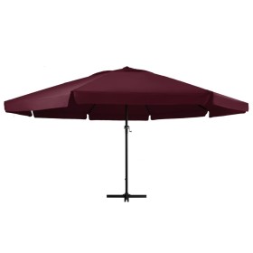 vidaXL Sonnenschirm mit Aluminium-Mast 600 cm Bordeauxrot 