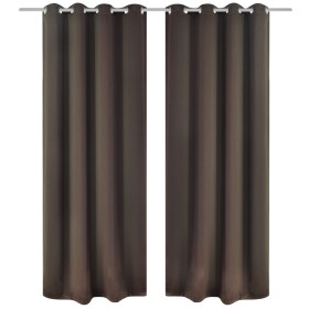 vidaXL Verdunkelungsvorhang mit Metallösen 270 x 245 cm Braun