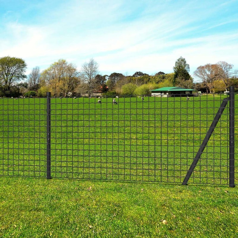 vidaXL Eurozaun Stahl 10 x 0,8 m Grau vidaXL Eurozaun Stahl 10 x 0,8 m Grau