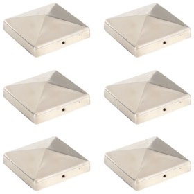 vidaXL Pfostenkappen 6 Stk. Pyramide Edelstahl 101 x 101 mm  