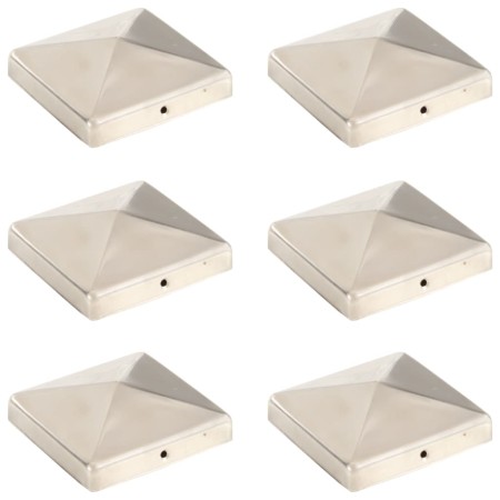 vidaXL Pfostenkappen 6 Stk. Pyramide Edelstahl 101 x 101 mm  