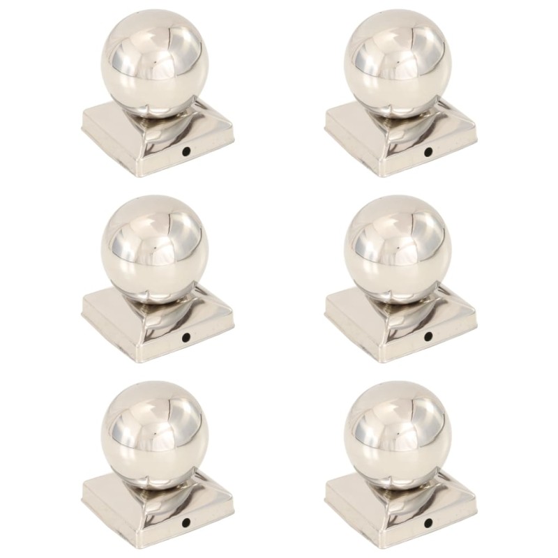 vidaXL Pfostenkappen 6 Stk. Kugelform Edelstahl 81 x 81 mm vidaXL Pfostenkappen 6 Stk. Kugelform Edelstahl 81 x 81 mm