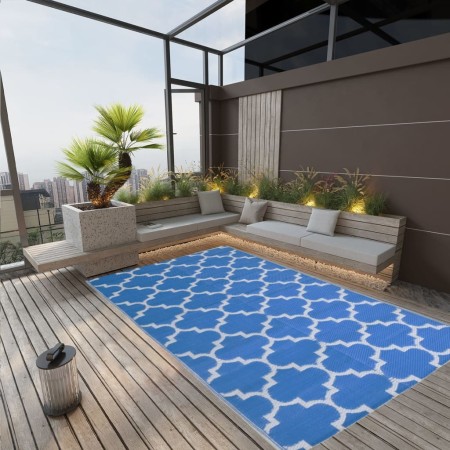 vidaXL Outdoor-Teppich Blau 190x290 cm PP