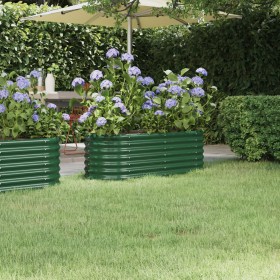 vidaXL Hochbeet Pulverbeschichteter Stahl 114x40x36 cm Grün