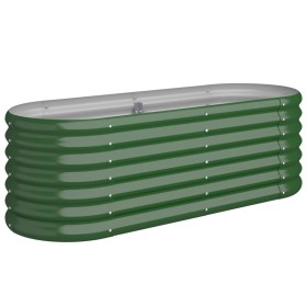 vidaXL Hochbeet Pulverbeschichteter Stahl 114x40x36 cm Grün