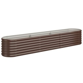 vidaXL Hochbeet Pulverbeschichteter Stahl 224x40x36 cm Braun
