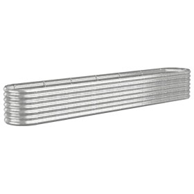 vidaXL Hochbeet Pulverbeschichteter Stahl 260x40x36 cm Silbern