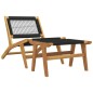 vidaXL Gartenstuhl mit Fußstütze Massivholz Teak und Polyester vidaXL Gartenstuhl mit Fußstütze Massivholz Teak und Polyester