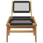 vidaXL Gartenstuhl mit Fußstütze Massivholz Teak und Polyester vidaXL Gartenstuhl mit Fußstütze Massivholz Teak und Polyester