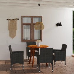 5-tlg. Garten-Essgruppe Braun