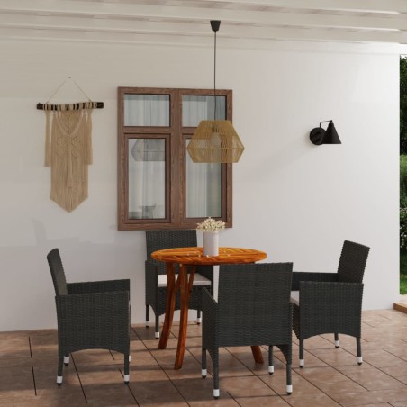 5-tlg. Garten-Essgruppe Braun