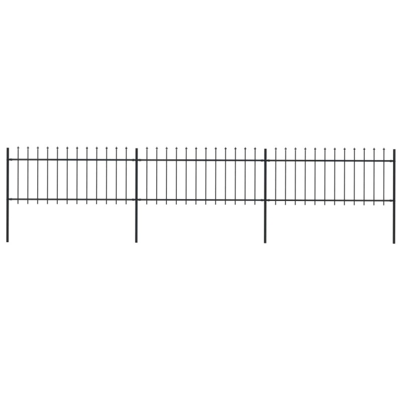 vidaXL Gartenzaun mit Speerspitzen Stahl 5,1 x 0,8 m Schwarz vidaXL Gartenzaun mit Speerspitzen Stahl 5,1 x 0,8 m Schwarz
