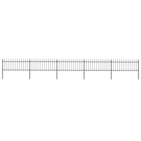 vidaXL Gartenzaun mit Speerspitzen Stahl 8,5 x 0,8 m Schwarz